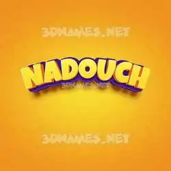 nadouch in Orange Toon style - 3D name wallpaper