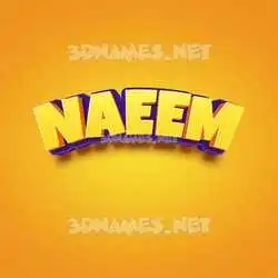 naeem in Orange Toon style - 3D name wallpaper
