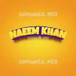naeem khan in Orange Toon style - 3D name wallpaper