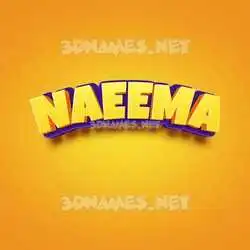 naeema in Orange Toon style - 3D name wallpaper