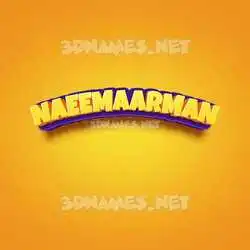 naeemaarman in Orange Toon style - 3D name wallpaper
