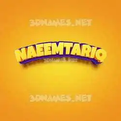 naeemtariq in Orange Toon style - 3D name wallpaper