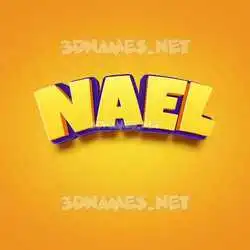 nael in Orange Toon style - 3D name wallpaper
