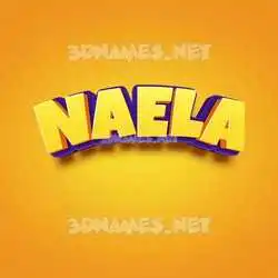 naela in Orange Toon style - 3D name wallpaper