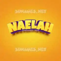naelah in Orange Toon style - 3D name wallpaper