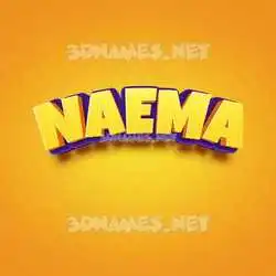 naema in Orange Toon style - 3D name wallpaper