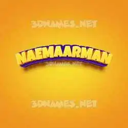 naemaarman in Orange Toon style - 3D name wallpaper