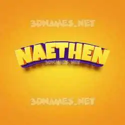 naethen in Orange Toon style - 3D name wallpaper