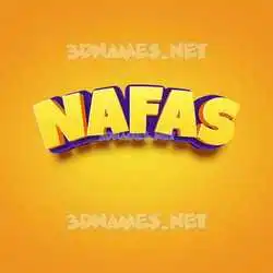 nafas in Orange Toon style - 3D name wallpaper