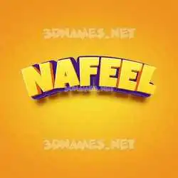 nafeel in Orange Toon style - 3D name wallpaper