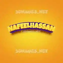 nafeelhassan in Orange Toon style - 3D name wallpaper