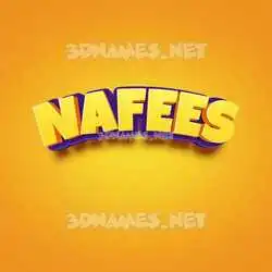 nafees in Orange Toon style - 3D name wallpaper