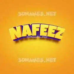 nafeez in Orange Toon style - 3D name wallpaper