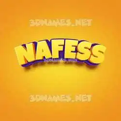 nafess in Orange Toon style - 3D name wallpaper