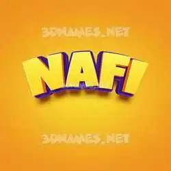 nafi in Orange Toon style - 3D name wallpaper