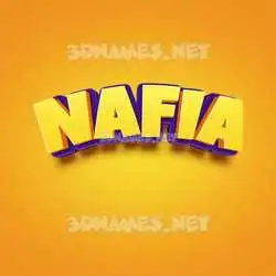 nafia in Orange Toon style - 3D name wallpaper