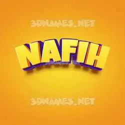 nafih in Orange Toon style - 3D name wallpaper