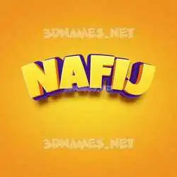 nafij in Orange Toon style - 3D name wallpaper