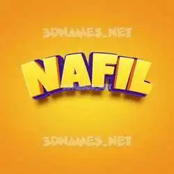 nafil in Orange Toon style - 3D name wallpaper