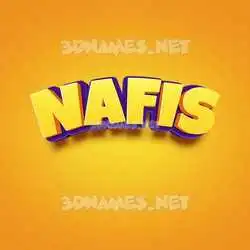 nafis in Orange Toon style - 3D name wallpaper