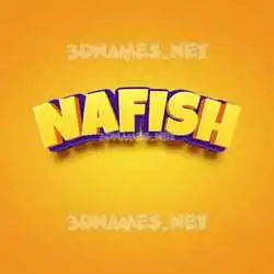 nafish in Orange Toon style - 3D name wallpaper