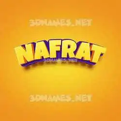 nafrat in Orange Toon style - 3D name wallpaper