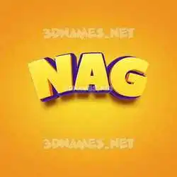 nag in Orange Toon style - 3D name wallpaper