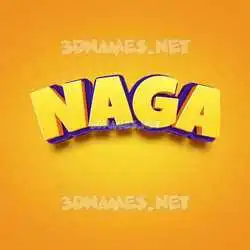 naga in Orange Toon style - 3D name wallpaper