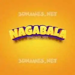 nagabala in Orange Toon style - 3D name wallpaper