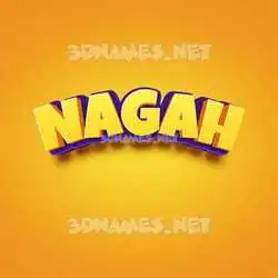 nagah in Orange Toon style - 3D name wallpaper