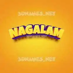 nagalam in Orange Toon style - 3D name wallpaper