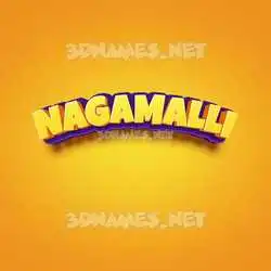 nagamalli in Orange Toon style - 3D name wallpaper