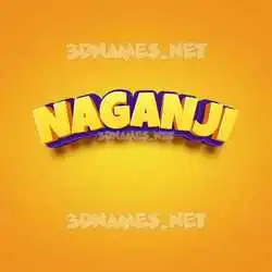 naganji in Orange Toon style - 3D name wallpaper