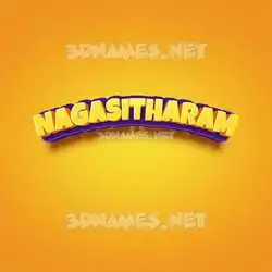 nagasitharam in Orange Toon style - 3D name wallpaper