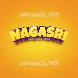nagasri in Orange Toon style - 3D name wallpaper