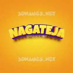 nagateja in Orange Toon style - 3D name wallpaper