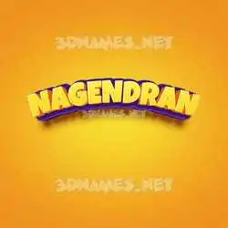 nagendran in Orange Toon style - 3D name wallpaper