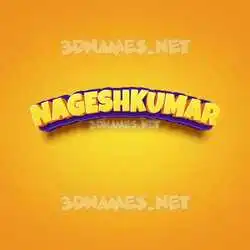 nageshkumar in Orange Toon style - 3D name wallpaper