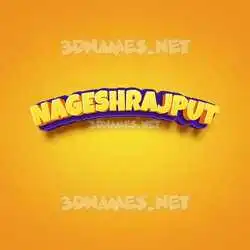 nageshrajput in Orange Toon style - 3D name wallpaper