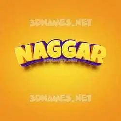 naggar in Orange Toon style - 3D name wallpaper