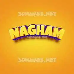 nagham in Orange Toon style - 3D name wallpaper