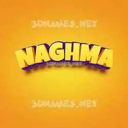 naghma in Orange Toon style - 3D name wallpaper