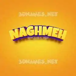 naghmeh in Orange Toon style - 3D name wallpaper