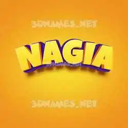 nagia in Orange Toon style - 3D name wallpaper