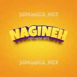 nagineh in Orange Toon style - 3D name wallpaper