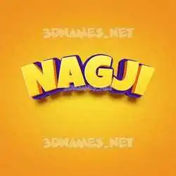 nagji in Orange Toon style - 3D name wallpaper