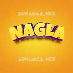 nagla in Orange Toon style - 3D name wallpaper