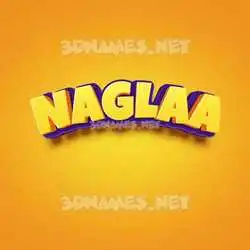 naglaa in Orange Toon style - 3D name wallpaper