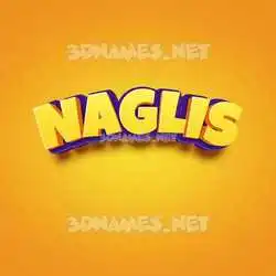 naglis in Orange Toon style - 3D name wallpaper