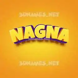 nagna in Orange Toon style - 3D name wallpaper